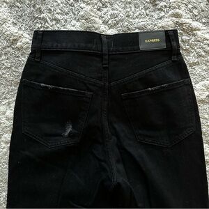 EXPRESS High rise, straight, distressed jeans